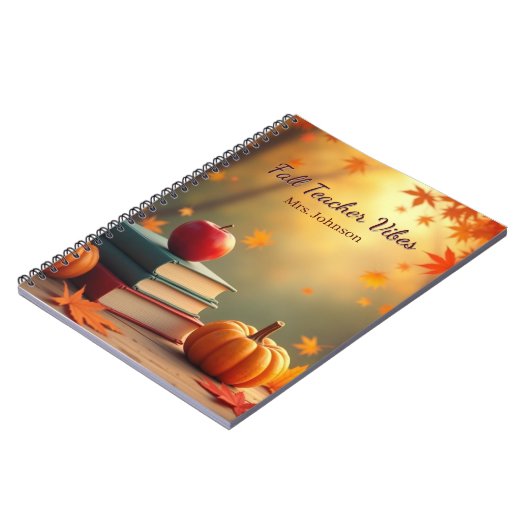 Personalisiert Fall Teacher Vibes Notizblock (Linke Seite)