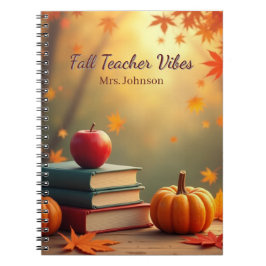 Personalisiert Fall Teacher Vibes Notizblock