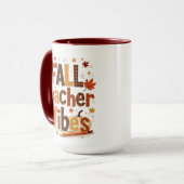 Personalisiert Fall Teacher Vibes Tasse (Vorderseite Links)