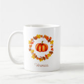 Personalisiert Fall Wreath Pumpkin-Geschenk Kaffeetasse (Links)