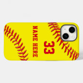 Personalisiert, Fälle mit Softball-Telefonen, von Case-Mate iPhone Hülle (Rückseite (Horizontal))
