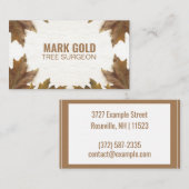 Personalisiert "Fallen Blätter on Wood" (amerikani Visitenkarte (Vorne/Hinten)