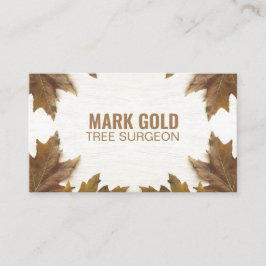 Personalisiert "Fallen Blätter on Wood" (amerikani Visitenkarte