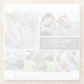 Personalisiert, Familie, Collage of Fotos Glasuntersetzer (Rückseite)