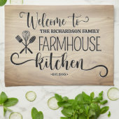 Personalisiert Familienname Bauernhof Küche Geschirrtuch (Gefaltet)