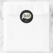 Personalisiert Familienname Boo Halloween Runder Aufkleber (Tasche)