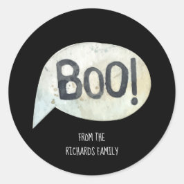 Personalisiert Familienname Boo Halloween Runder Aufkleber