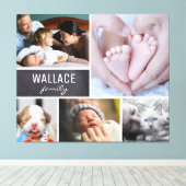 Personalisiert Familienname, große Familie Leinwanddruck (Insitu (Holzboden))