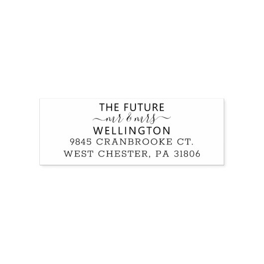 Personalisiert Familienname Mr. and Mrs. Couple Permastempel (Design)