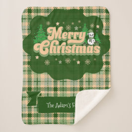 Personalisiert Familienname Retro Weihnachten Kari Sherpadecke