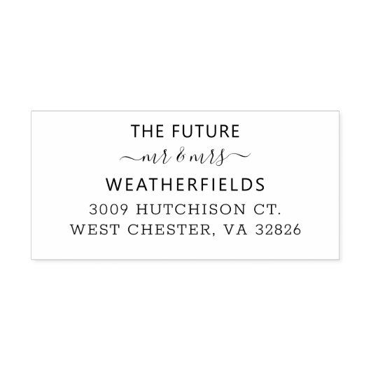 Personalisiert Familienname Zukunft Mr. and Mrs. Permastempel (Design)