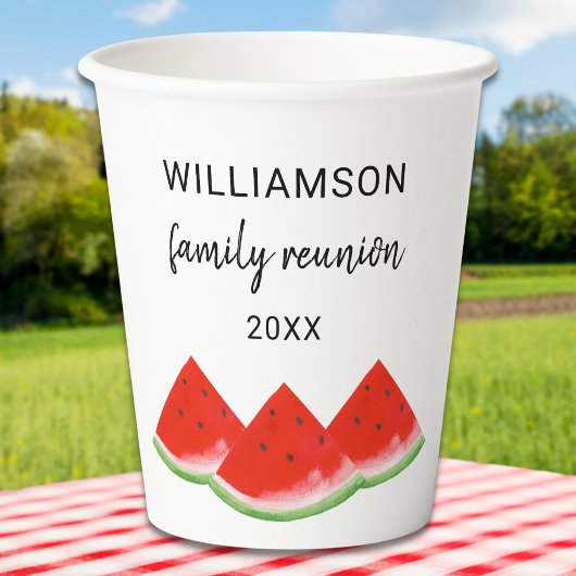 Personalisiert Family Wiedersehen Red Watermelon Pappbecher