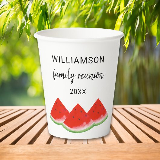 Personalisiert Family Wiedersehen Red Watermelon Pappbecher