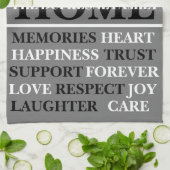 Personalisiert Family Zuhause Grau Küchentuch (Gefaltet)