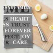 Personalisiert Family Zuhause Grau Küchentuch (Viertel Falte)