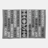 Personalisiert Family Zuhause Grau Küchentuch (Horizontal)