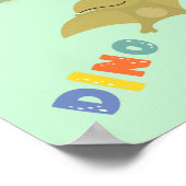 Personalisiert farbenfrohe Dino Poster (Ecke)