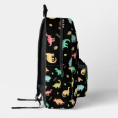 Personalisiert farbenfroher Dinosaurier Dino Patte Bedruckter Rucksack (Links)