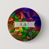 Personalisiert farbig, texturiert geometrisch Abst Button (Vorderseite)