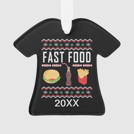 Personalisiert Fast Food Ugg Weihnachtskraut Ornament (Rückseite)