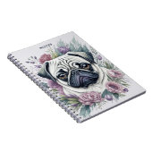 Personalisiert Fauna Mops Wasserfarben Notizblock (Rechte Seite)