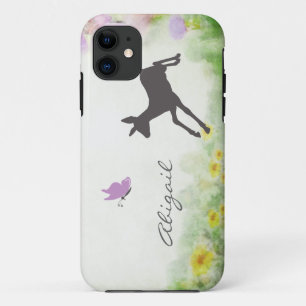 Personalisiert Fawn and Butterfly Deer iPhone Case