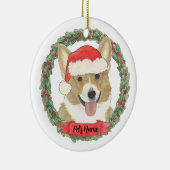 Personalisiert Fawn Corgi Weihnachten Keramik Ornament (Rechts)