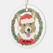 Personalisiert Fawn Corgi Weihnachten Keramik Ornament (Links)