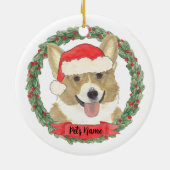 Personalisiert Fawn Corgi Weihnachten Keramik Ornament (Hinten)