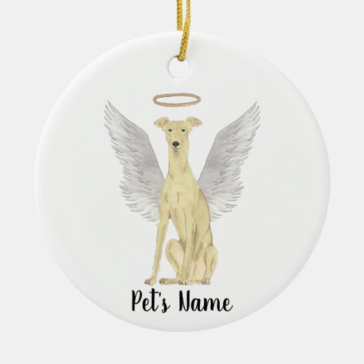 Personalisiert Fawn Greyhound Beileid Memorial Keramik Ornament (Vorne)