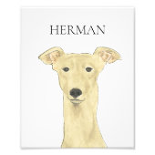 Personalisiert Fawn Greyhound Dog Art Fotodruck (Vorne)