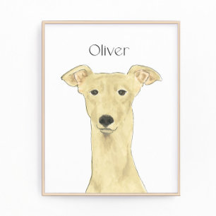 Personalisiert Fawn Greyhound Dog Art Fotodruck