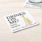 Personalisiert Fawn Greyhound Dog Wedding Rechteckiger Pappuntersetzer (angewinkelt)