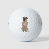 Personalisiert Fawn Masked Boxer Golfball (Vorderseite)