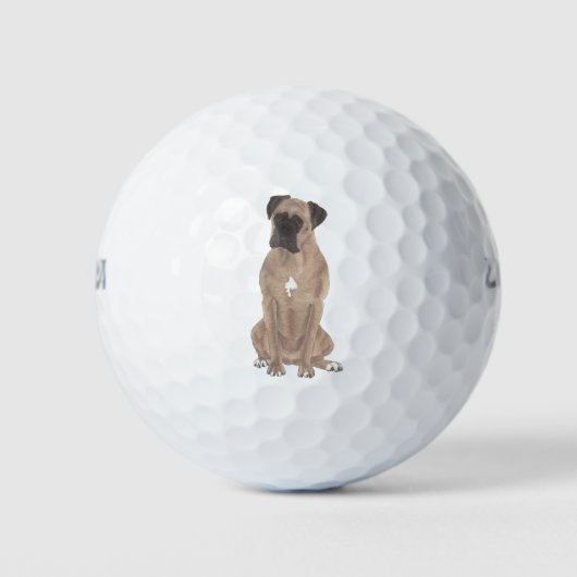 Personalisiert Fawn Masked Boxer Golfball (Vorderseite)