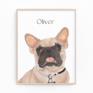 Personalisiert Fawn Masked Frenchie French Bulldog Fotodruck