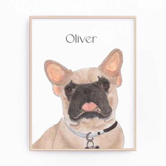 Personalisiert Fawn Masked Frenchie French Bulldog Fotodruck
