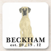 Personalisiert Fawn Masked Great Dane Getränkeuntersetzer (Vorderseite)