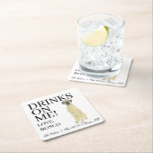 Personalisiert Fawn Masked Great Dane Hochzeit Rechteckiger Pappuntersetzer (Vor Ort)