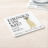 Personalisiert Fawn Masked Great Dane Hochzeit Rechteckiger Pappuntersetzer (angewinkelt)