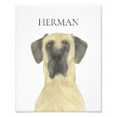 Personalisiert Fawn Masked Great Dane Hunde Kunst Fotodruck (Vorne)