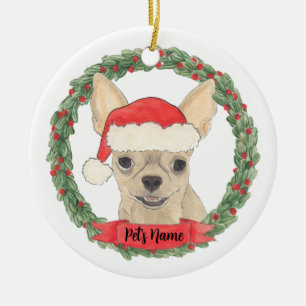 Personalisiert Fawn Tan Cream Chihuahua Keramik Ornament