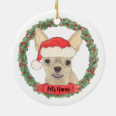 Personalisiert Fawn Tan Cream Chihuahua Keramik Ornament (Hinten)