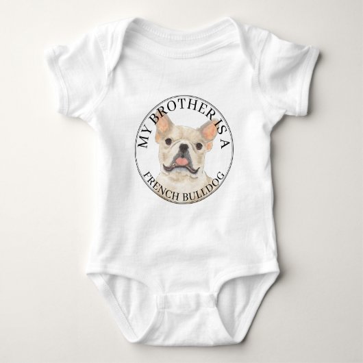 Personalisiert Fawn Tan Cream French Bulldog Baby Strampler (Vorderseite)