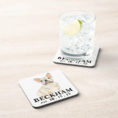 Personalisiert Fawn Tan Frenchie French Bulldog Getränkeuntersetzer (Rechte Seite)