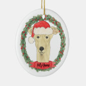 Personalisiert Fawn Tan Greyhound Keramik Ornament (Rechts)