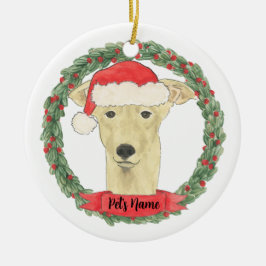 Personalisiert Fawn Tan Greyhound Keramik Ornament