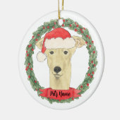 Personalisiert Fawn Tan Greyhound Keramik Ornament (Links)