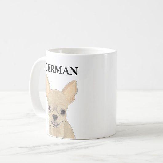 Personalisiert Fawn Tan Kurz Hahahahahahauahua Kaffeetasse (Vorderseite Links)
