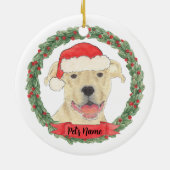Personalisiert Fawn Tan Staffy Pitbull Keramik Ornament (Hinten)